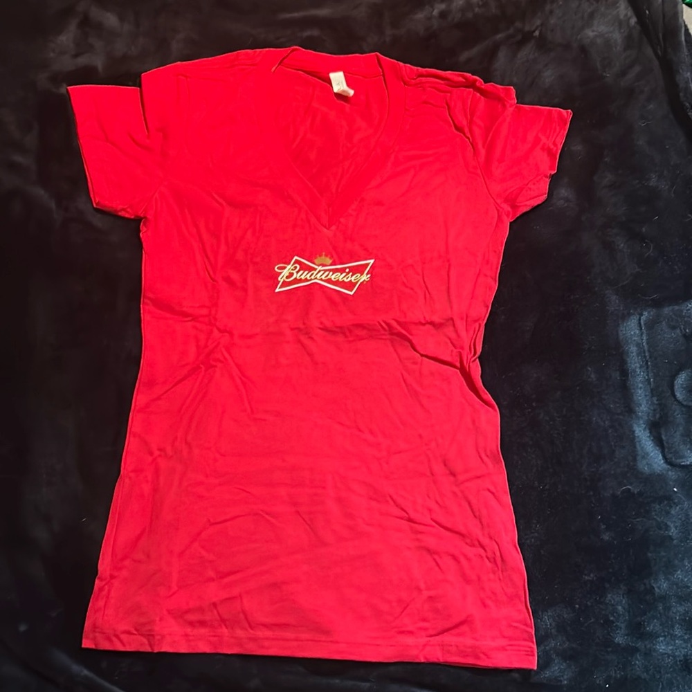 Womens Budweiser V neck Tee